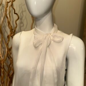 Calvin Klein Ivory Tie-Neck Sleeveless Camisole